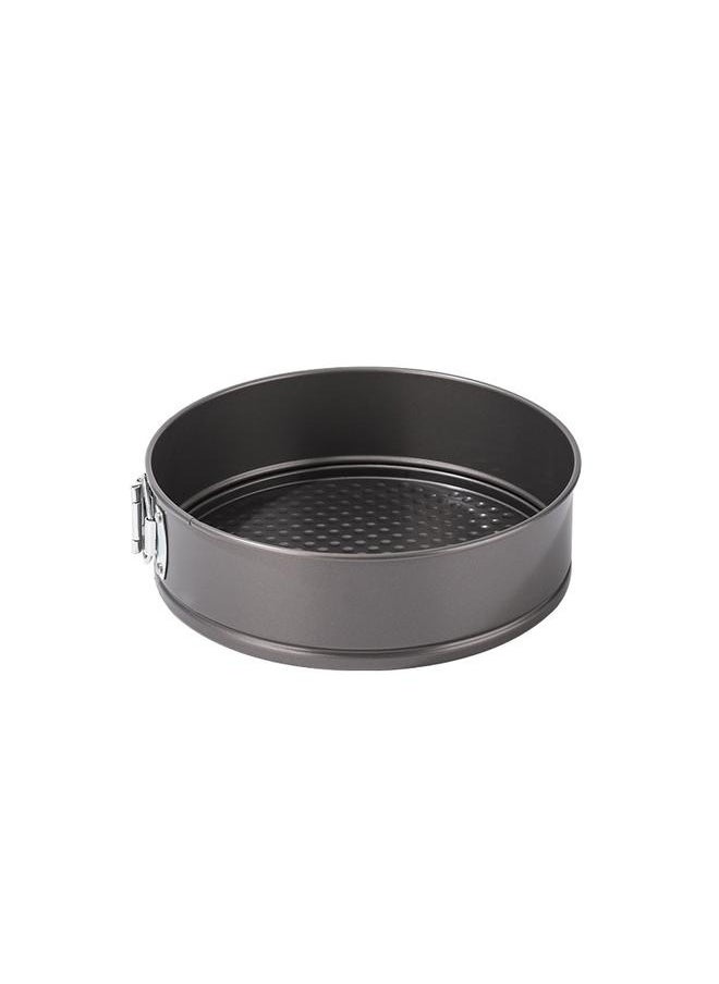 3-Piece Non-Stick Round Cake Mould Set Dark Grey 18cm+20cm+22cm- circular Springform interlocking and leak- proof seal carbon baking C ake Pan