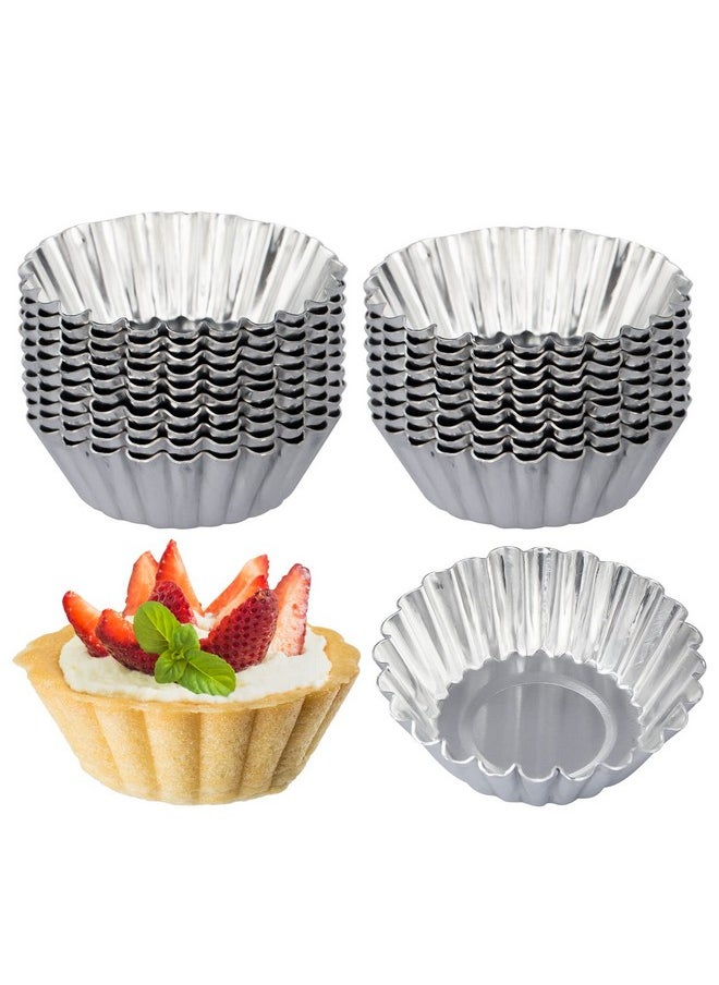 20 Pack Egg Tart Pans, Mini Aluminum Cupcake Pans Pie Cookie Muffin Tins Reusable Baking Mold Cups (Xl)