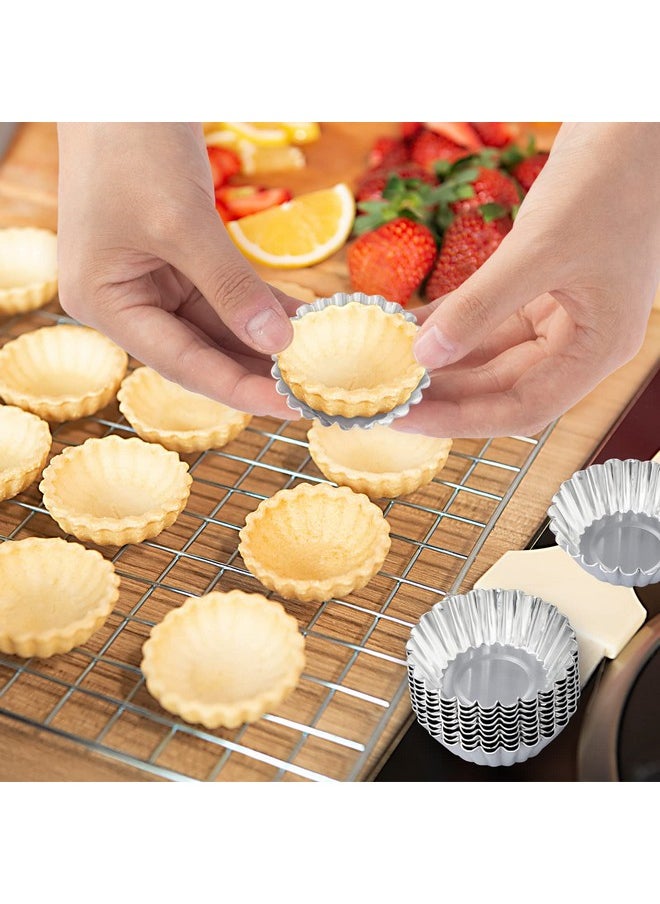 20 Pack Egg Tart Pans, Mini Aluminum Cupcake Pans Pie Cookie Muffin Tins Reusable Baking Mold Cups (Xl)