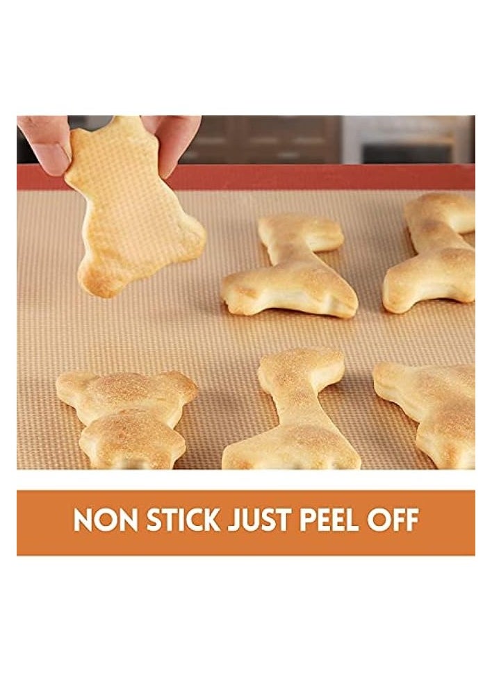 Silicone Baking Mats, Reusable Non Stick Food Safe Sheet Mat Perfect Bakeware for Making Cookies, Macarons, Bread, Meats, Vegetables and Pastry (60 X 40CM)