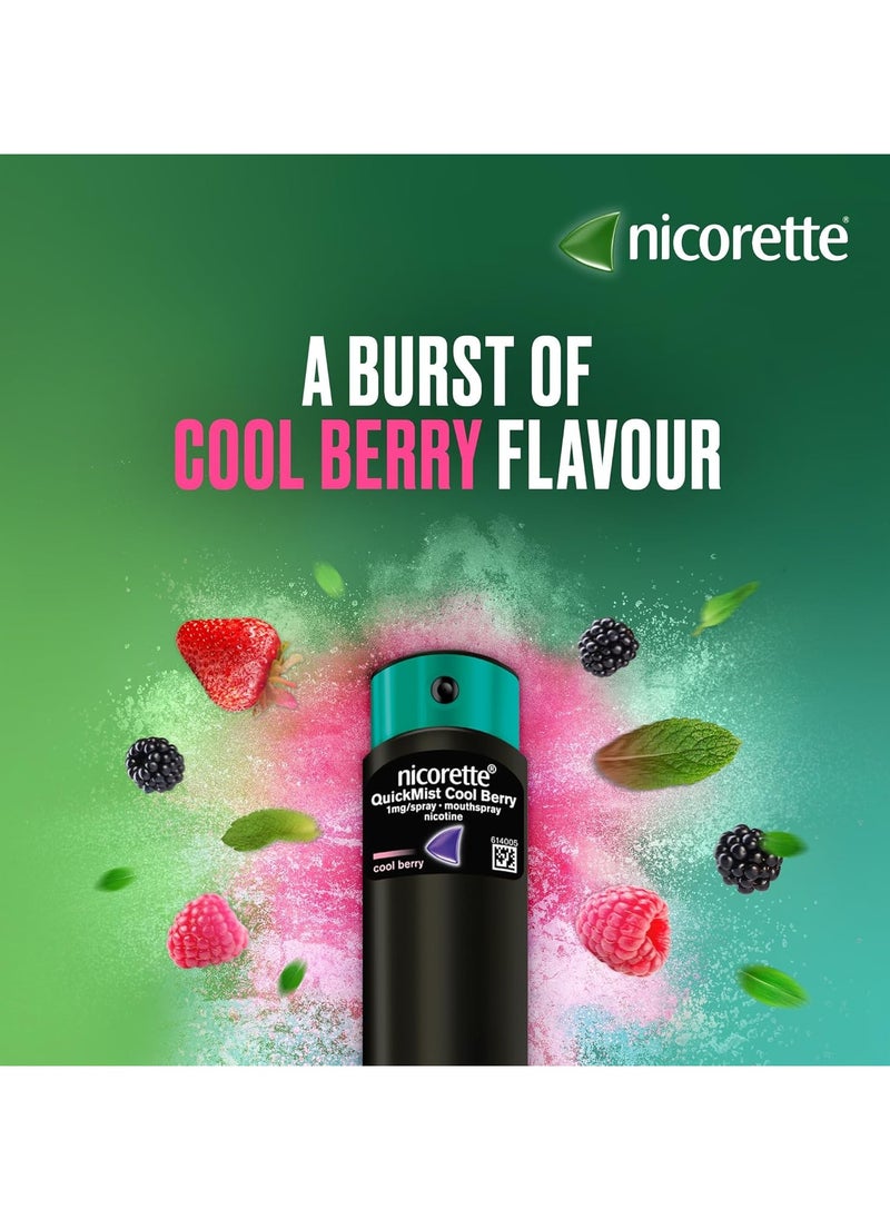 Nicorette - Quickmist Mouth Spray, Cool Berry - 2 x 150 Sprays