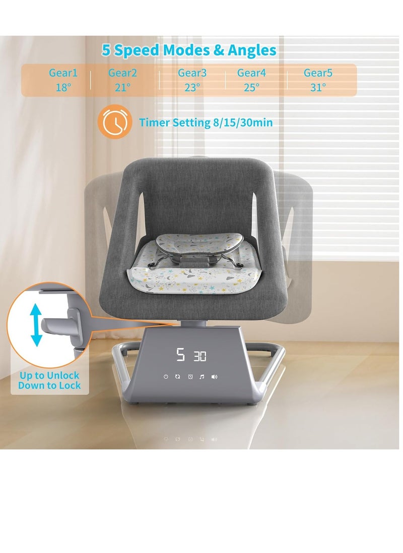 Baby Swing for Infants | Electric Baby Bouncer and Rocker with Large Screen, Remote Infant Swing for Baby Boy Girl with Bluetooth, Baby Swings for Infants to Toddler with 11 Lullabies, 5 Speeds