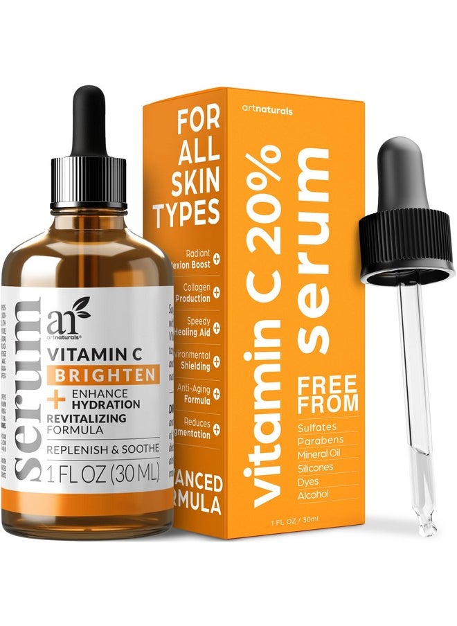 Anti-Aging Vitamin C Serum - (1 Fl Oz / 30Ml) - With Hyaluronic Acid And Vit E - Wrinkle Repairs Dark Circles, Fades Age Spots And Sun Damage - Enhanced 20% Vitamin C