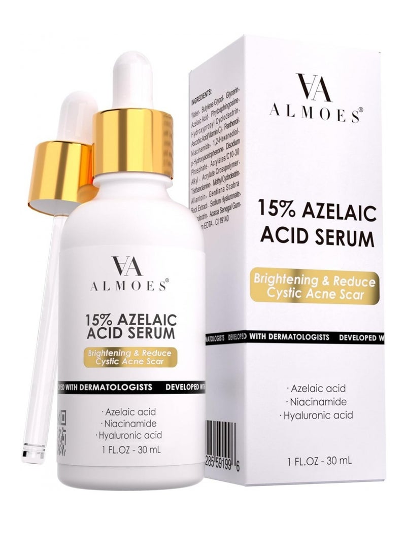 Almoes Azelaic Acid Skin Serum,Brightening,Niacinamide,Vitamin C,B5 30ML