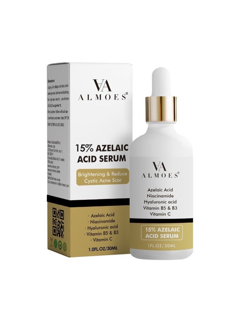 Almoes Azelaic Acid Skin Serum,Brightening,Niacinamide,Vitamin C,B5 30ML