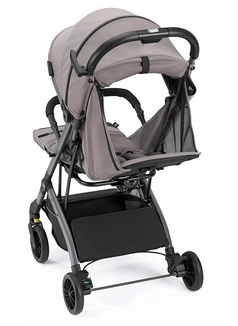 Super Compact Folding 202 Umbrella Stroller, Lightweight And Compact Compass Anthracite Color With Aluminium Frame, 5-Point Safety Harness