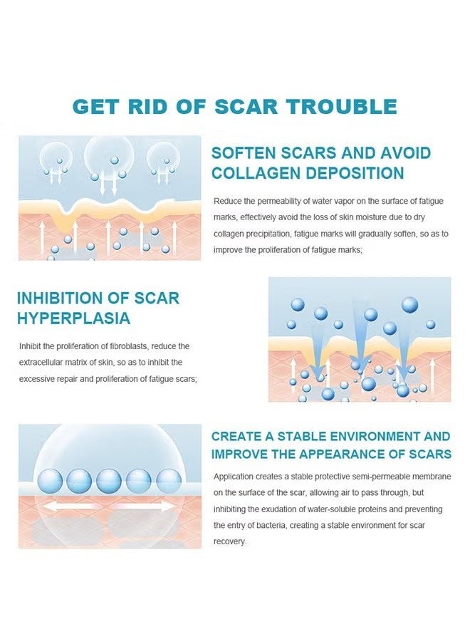 Scar Disappears-Medical Grade Silicone Scar Cream Advanced Scar Removal Gel For Surgical Scars Stretch Marks Acne Injury Burns Keloids Hypertrophic Old And New Scars