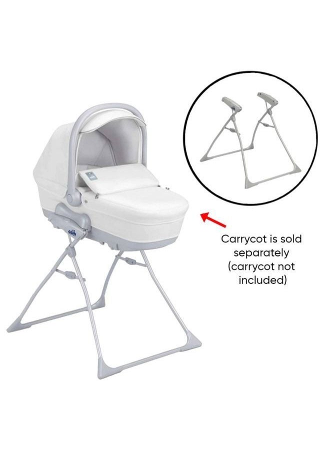 Compact Folding Baby Carrycot Stand And Car Seat, Compatible With Coast Carrycots, Stand, Natural Folding Stand, Maximum Hygiene Fluido Up To 0-13 Kg - Grey