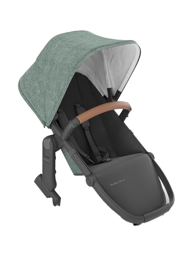 Rumbleseat V2 Multi - Position Stroller Seat – Gwen – Green Melange With Carbon Frame And Saddle Leather – Multiple Recline Options, Upf 50+ Canopy, Harness