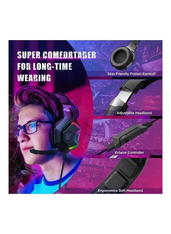 K10 Pro Wired Stereo Gaming Headset With Microphone