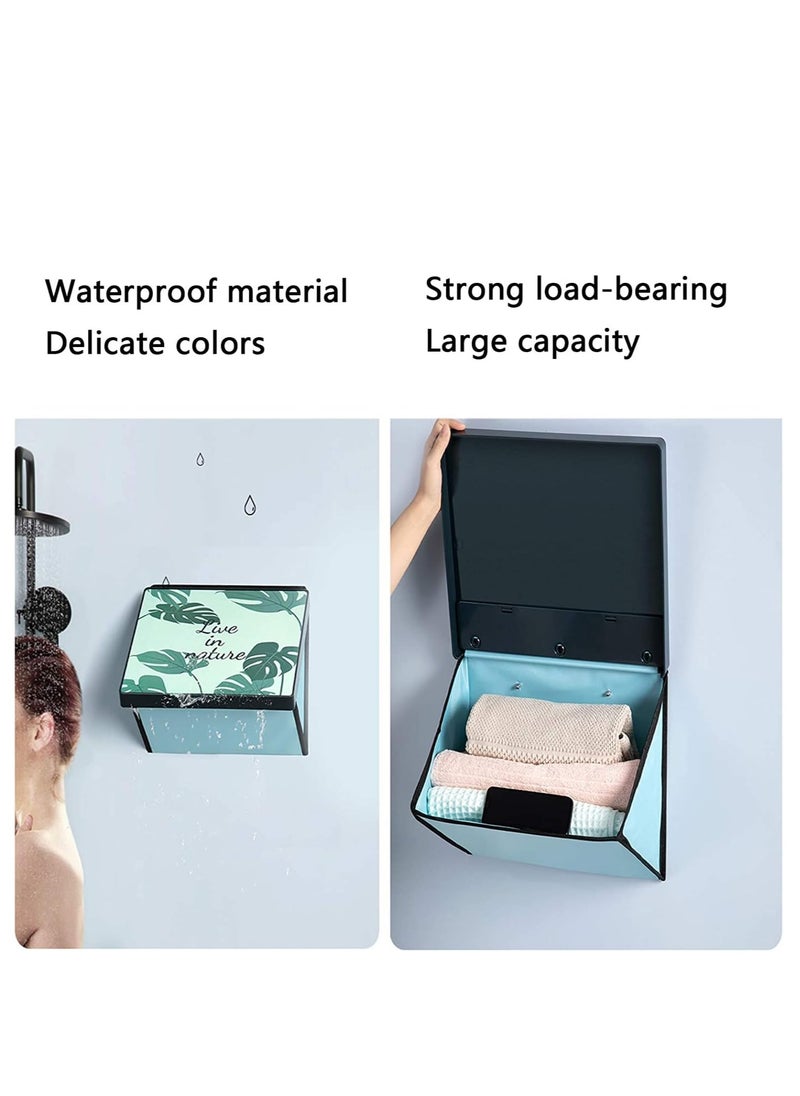 Bathroom Folding Mural Storage Cabinet, Waterproof Storge Shelf Hidden, Wall-mounted Large Capacity Moisture-Proof, for Bathroom, Bedroom, Cloakroom and Kitchen