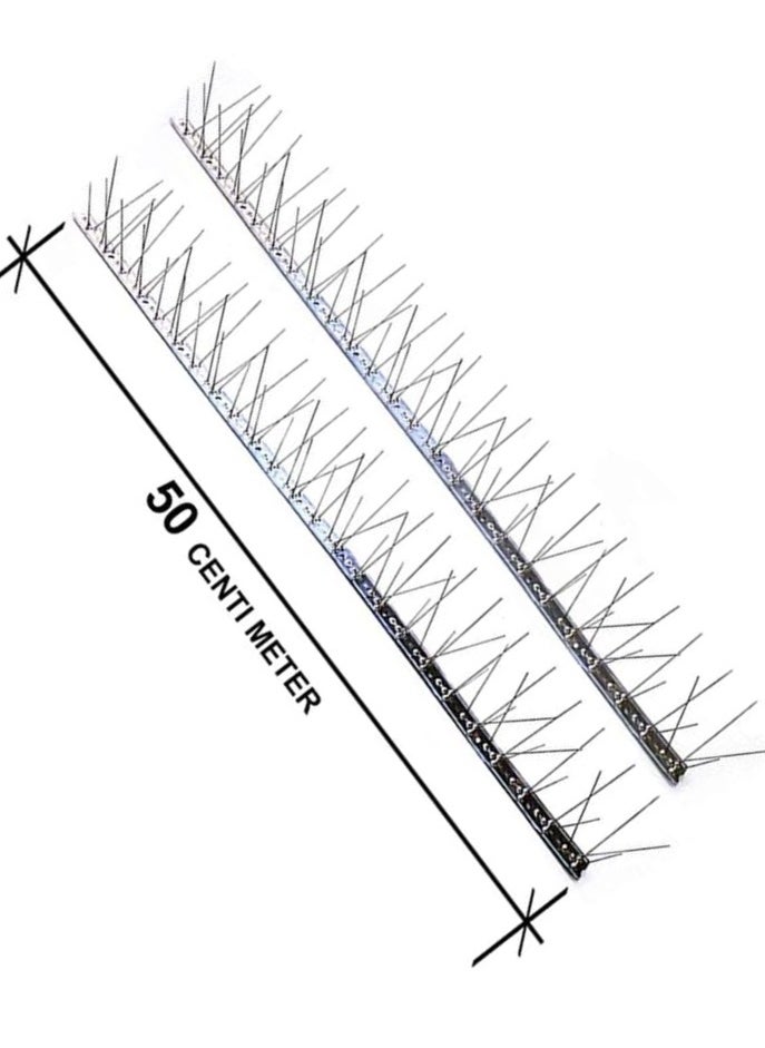 Stainless Steel Bird Spikes for Pigeons and Other Small Birds - No Plastic - Anti Bird Repellent Spikes Control Kit Assembled Spikes 50 Centimetre (Pack of 5)