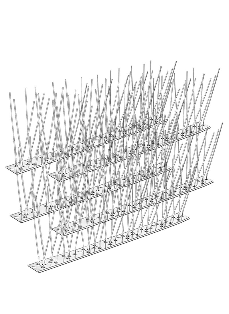 Stainless Steel Bird Spikes for Pigeons and Other Small Birds - No Plastic - Anti Bird Repellent Spikes Control Kit Assembled Spikes 50 Centimetre (Pack of 5)