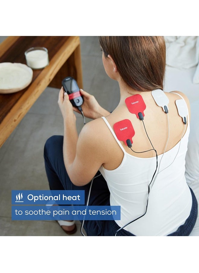 Digital TENS/EMS Device with Heat Function – 4-in-1 Pain Relief, Muscle Training, Relaxing Massage, and Heat Therapy