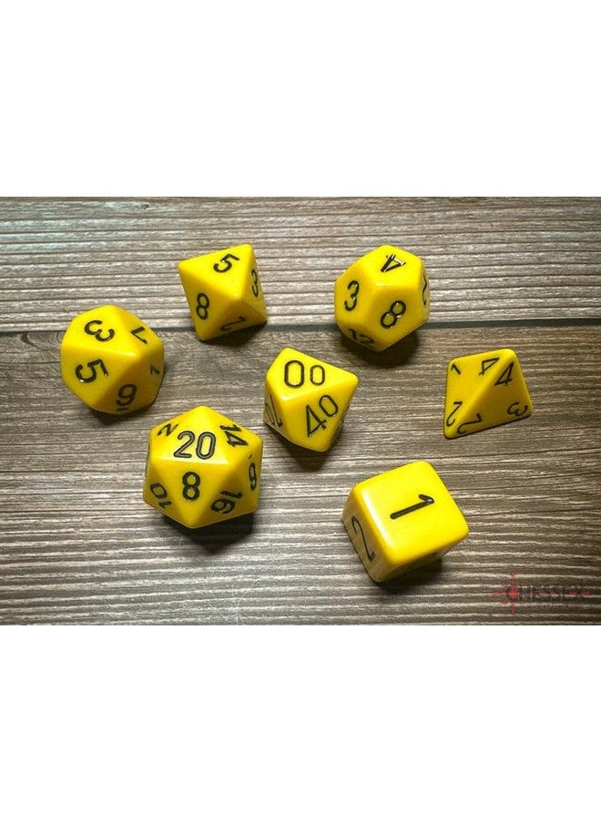 Chx25402 Dice - Opaque: 7Pc Yellow/Black