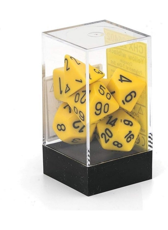 Chx25402 Dice - Opaque: 7Pc Yellow/Black