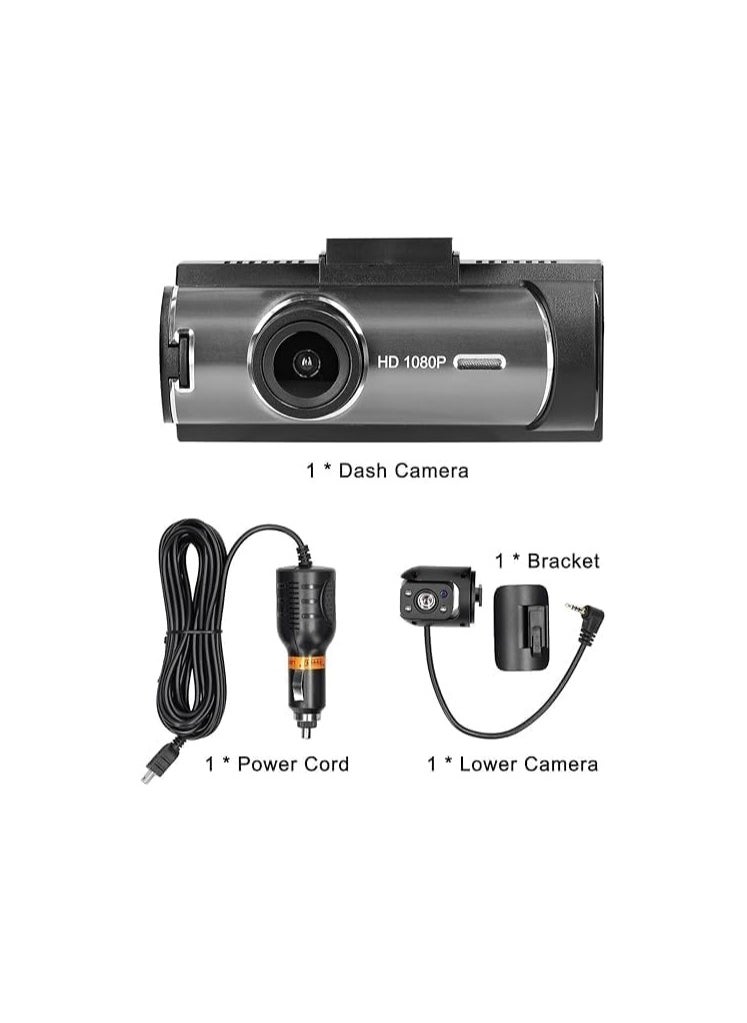 Multi-Language Dual Lens Car Video Recorder Auto Dash Cam Car Camera Recorder Night Viewing Motion Detection