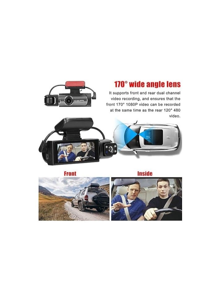 Multi-Language Dual Lens Car Video Recorder Auto Dash Cam Car Camera Recorder Night Viewing Motion Detection