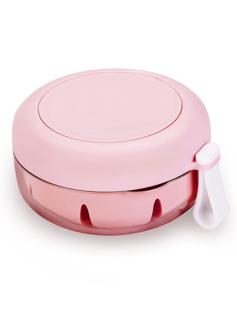 Denture Case, Definitely No-Leak Denture Bath Box for Traveling Perfectly, Denture Cup with Strainer & Magnetic Mirror,Completely Clean Care for Retainer, Mouth Guard, & Denture(PINK)