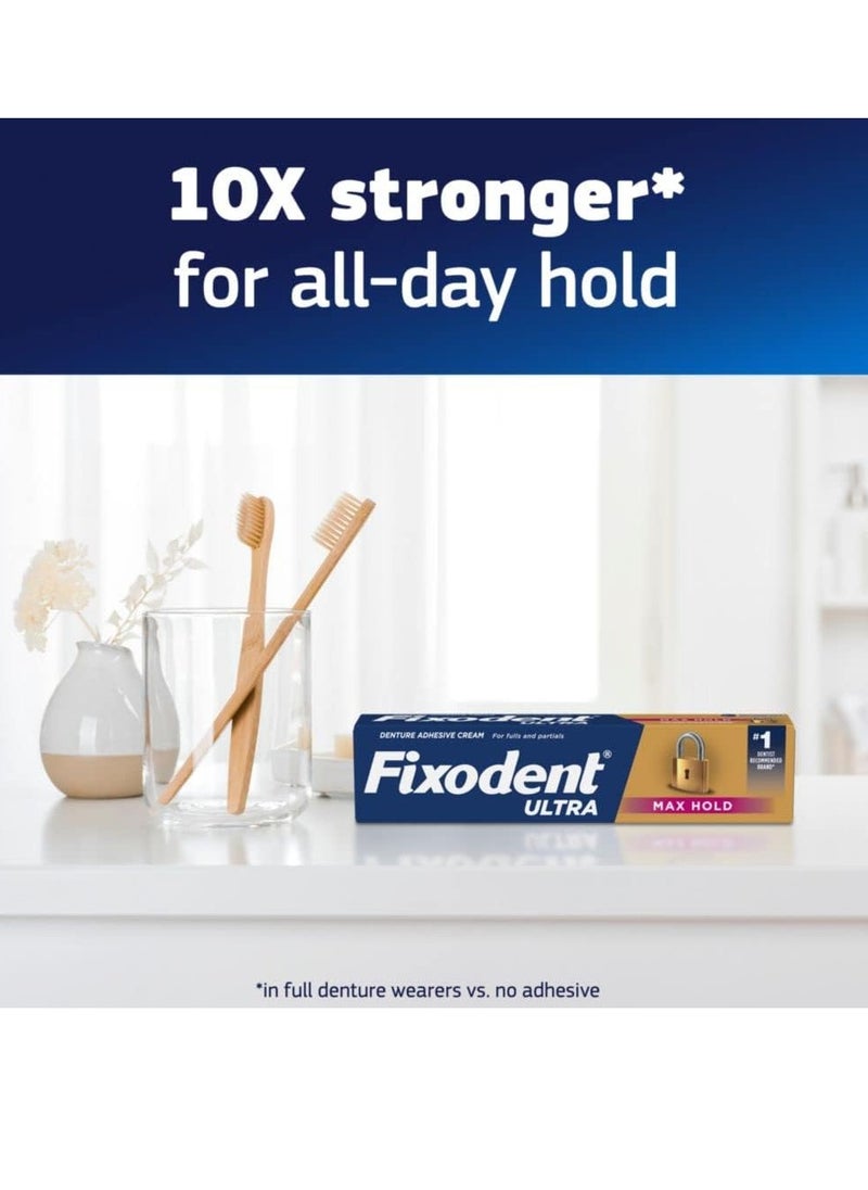 Fixodent Ultra Max Hold Denture Adhesive, 2.2 oz, (Packaging may vary)