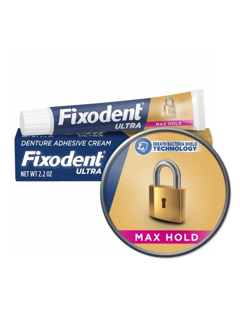 Fixodent Ultra Max Hold Denture Adhesive, 2.2 oz, (Packaging may vary)