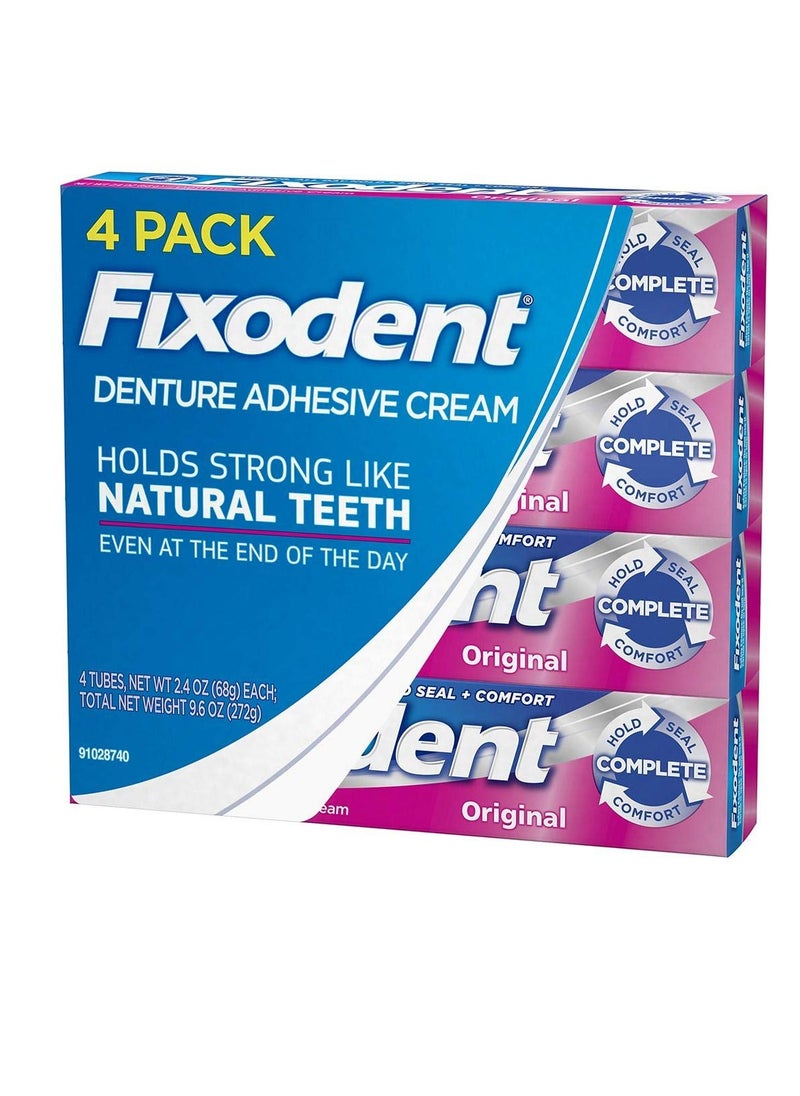 Fixodent Original Denture Adhesive Cream-2.4 oz, 4 pk