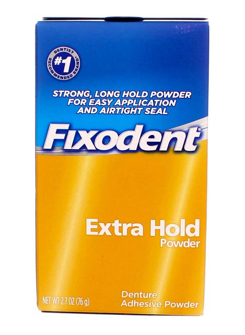 Fixodent Denture Adhesive Powder Extra Hold 2.70 oz (Pack of 3)