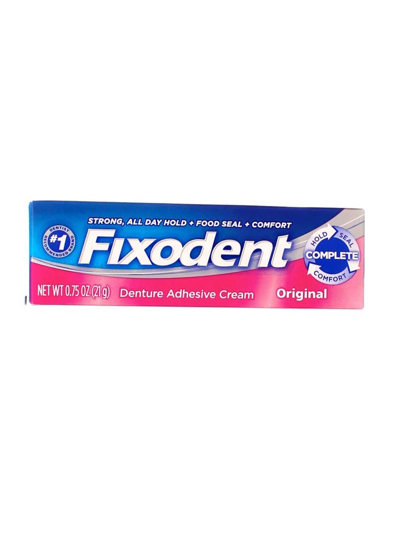 Fixodent Denture Adhesive Cream Original, Multi, 0.75 Oz, Pack of 4