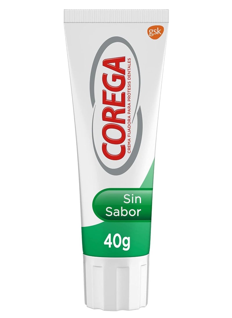 Corega Denture Fixing Cream, Strong Fixing, Unflavored, Zinc Free, 40g