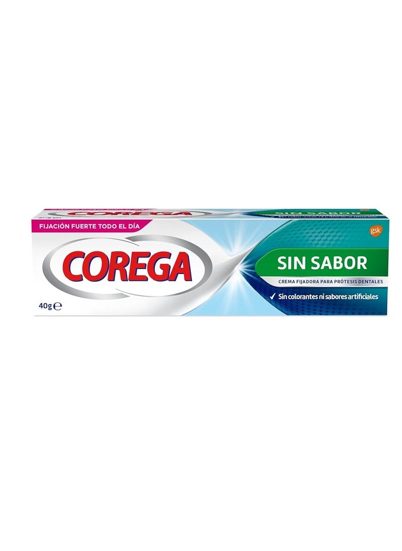 Corega Denture Fixing Cream, Strong Fixing, Unflavored, Zinc Free, 40g