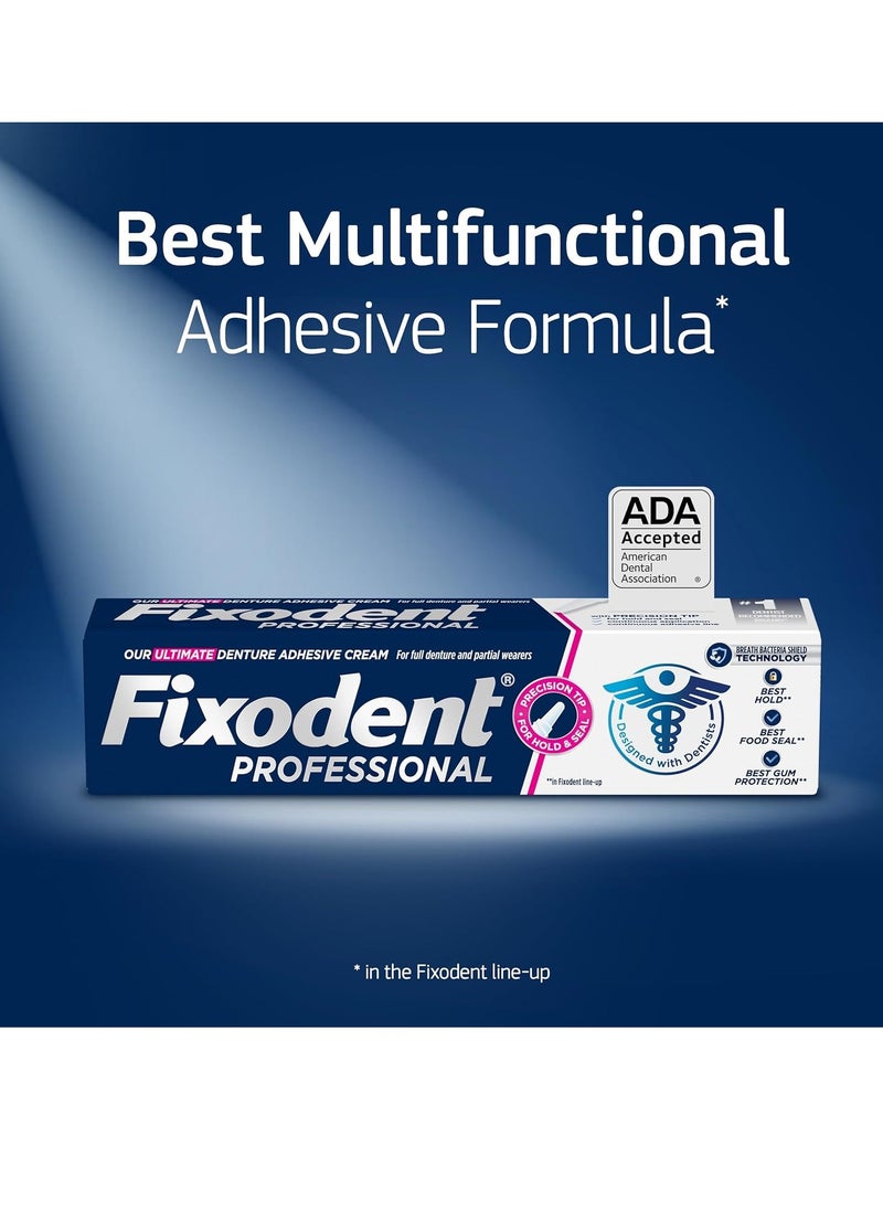 Fixodent Professional Ultimate Denture Adhesive Cream for Full and Partial Dentures, 1.8 oz, 3 Pack