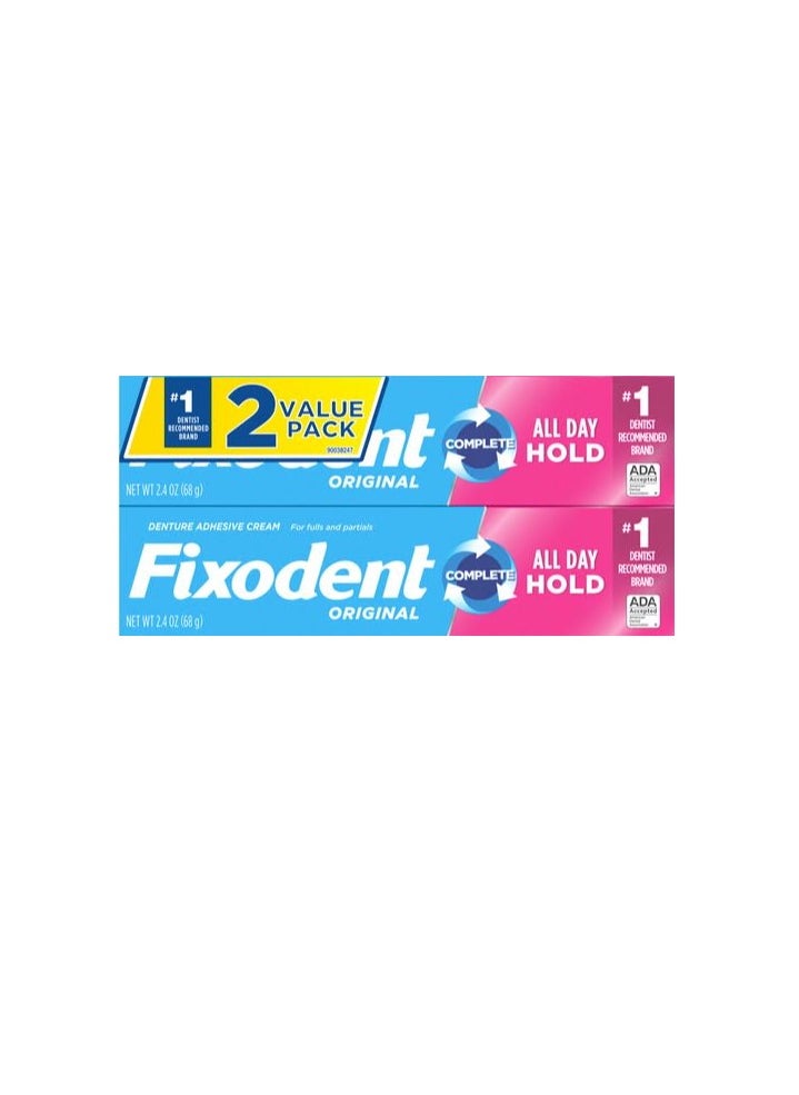 Fixodent Complete Original Denture Adhesive Cream, 2.4 oz, Pack of 2