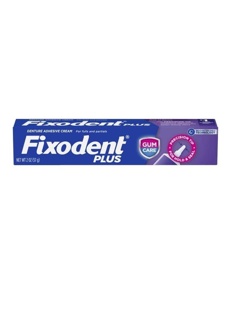 Fixodent Plus Denture Adhesive Cream Gum Care - 2 oz, Pack of 6