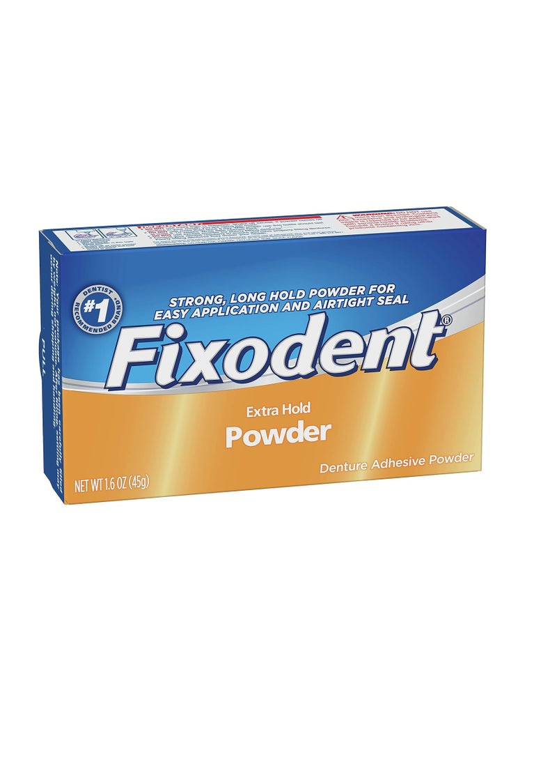 Fixodent Denture Adhesive Powder, Extra Hold - 1.6 Oz