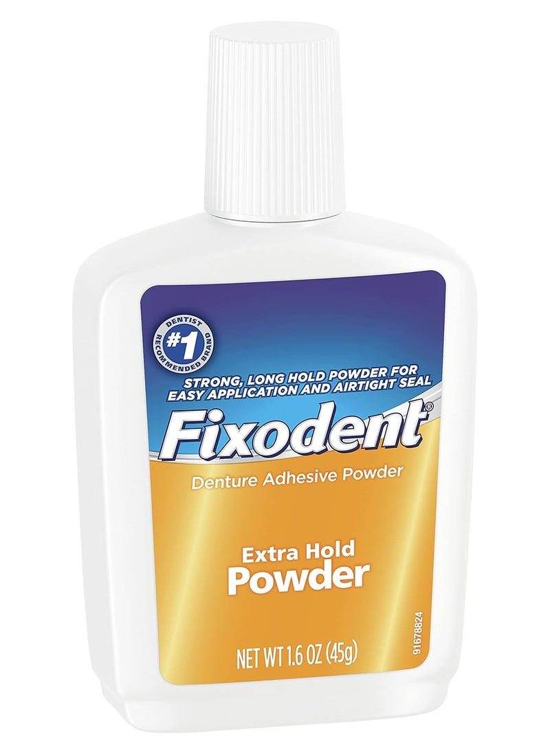 Fixodent Denture Adhesive Powder, Extra Hold - 1.6 Oz