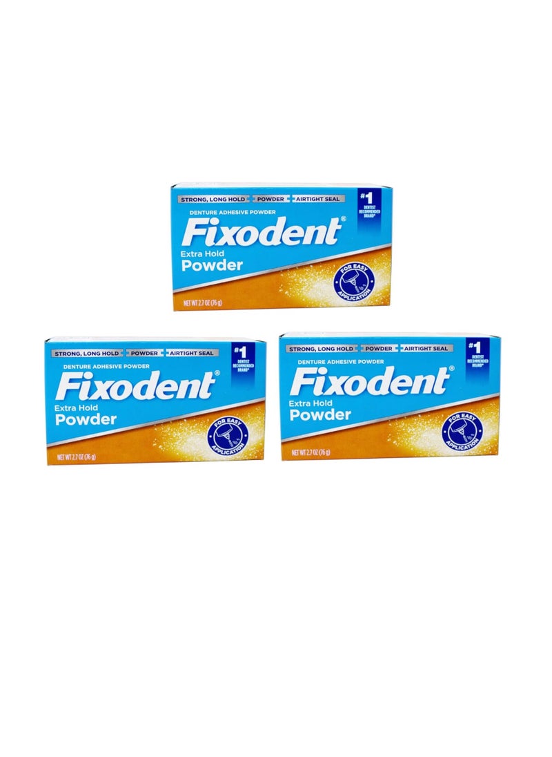 Fixodent Powder Extra Hold 2.7 Oz. (Pack of 3)