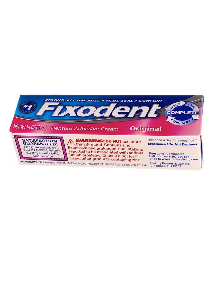 Fixodent Denture Adhesive Cream Original 1.40 oz (Pack of 2)