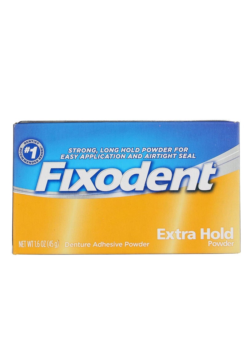 Fixodent Denture Adhesive Powder Extra Hold - 1.6 oz, Pack of 2