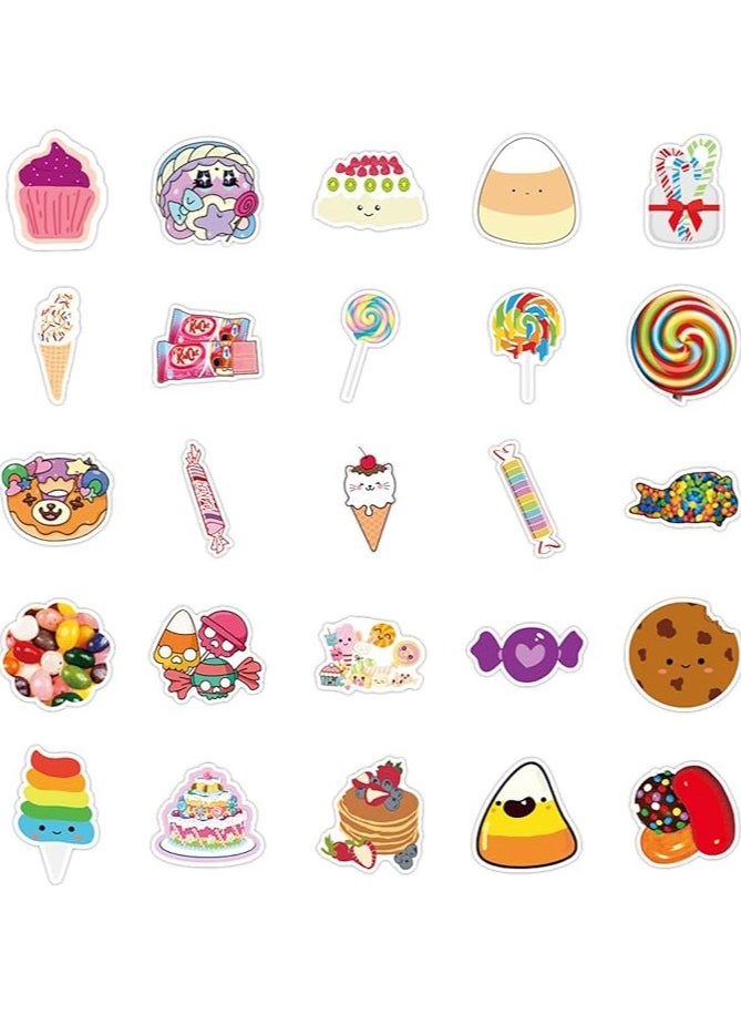 Cute Candy Stickers 50Pcs, Waterproof Vinyl Decal Sweet Treats Stickers for Laptop, Skateboard, Water Bottle, Hydro Flask, Computer, Phone