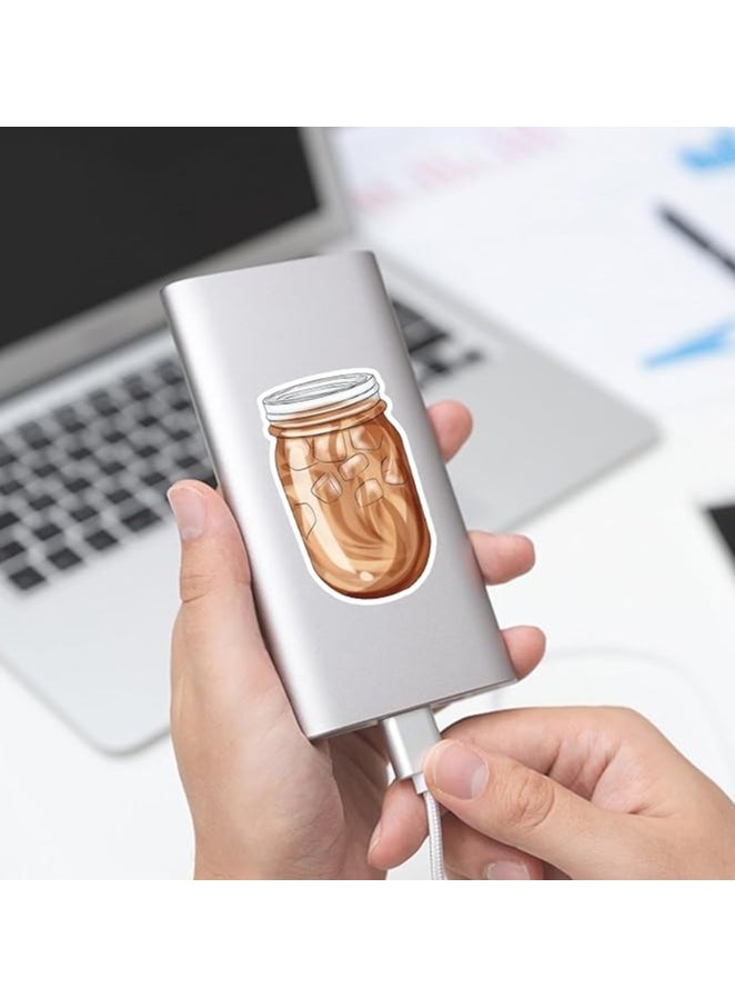 100PCS Coffee Stickers Water Bottle Stickers Laptop Stickers Skateboard Stickers Luggage Travel Case Waterproof Stickers Gift Stickers DIY Stickers for Adults Kids Teens (Coffee)