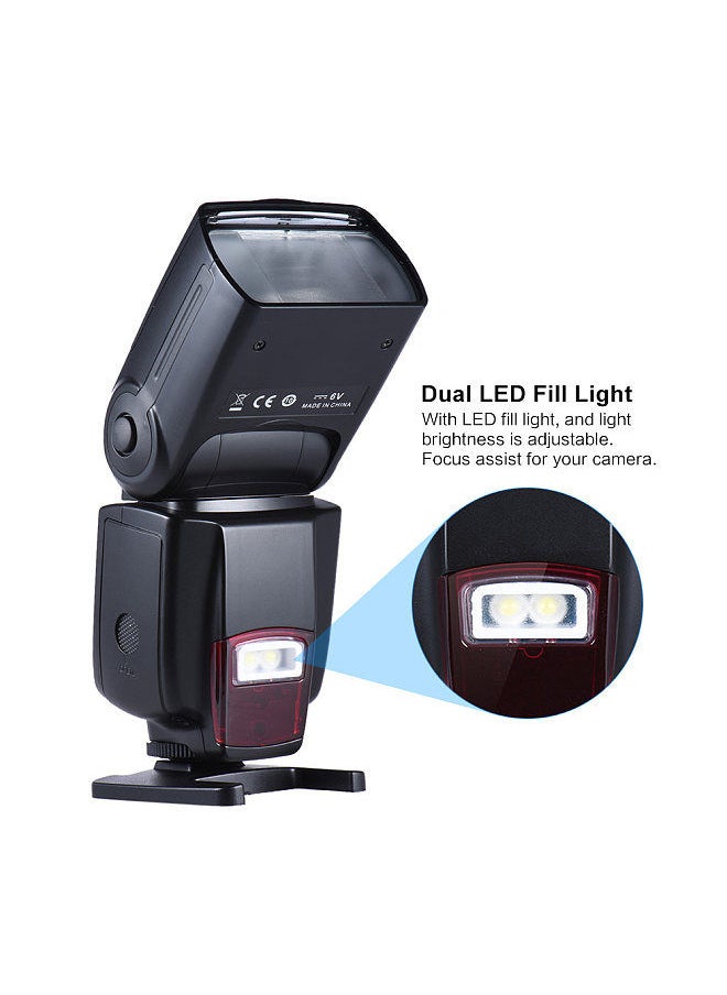 AD-560Ⅱ Universal Flash Speedlite On-camera Flash GN50 w/ Adjustable LED Fill Light for Canon Nikon Olympus Pentax DSLR Cameras