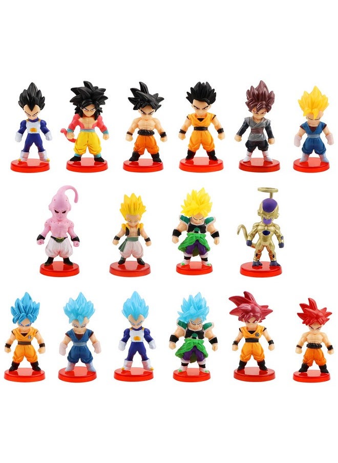 16 Pack Dbz Anime Cartoon Cake Toppers,3