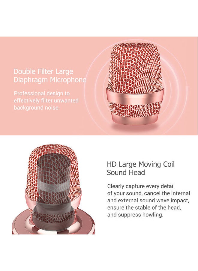 Professional H36 Handheld KTV Microphone Wireless BT Karaoke Microphone Mobile Phone Microphone with Voice Changing Modes for Live Streaming Singing Performing Occasions