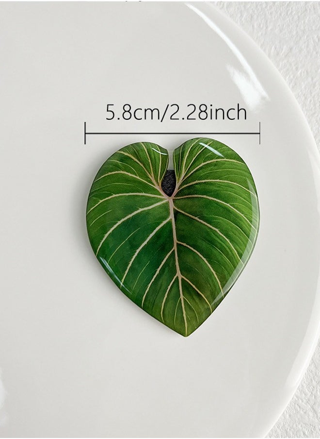 8pcs Resin Magnetic Fridge Stickers, Simulation Plant Leaf Pattern,Home Kitchen, School, Office, Car Decoration