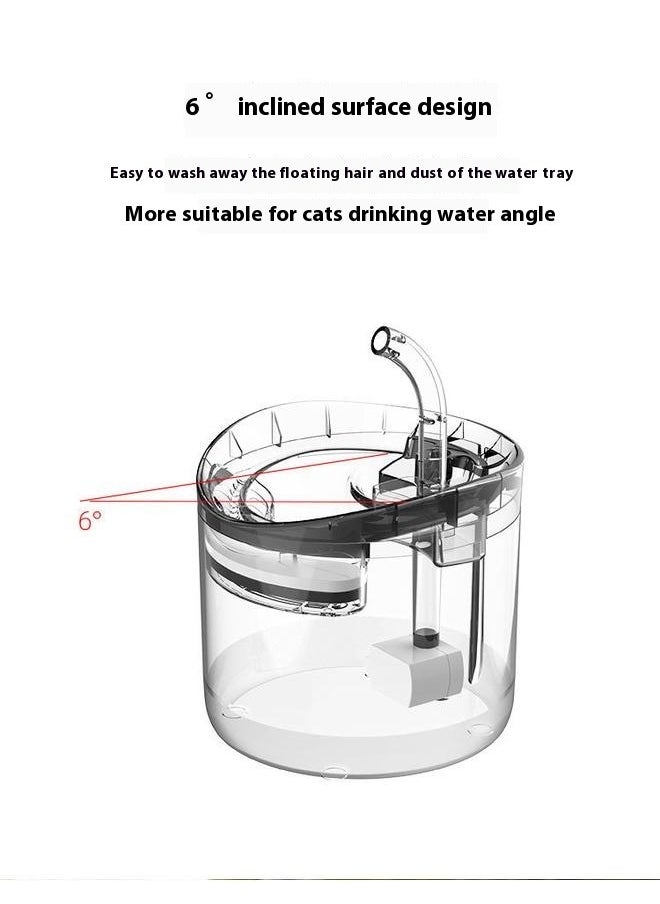 1.8L Automatic Cat Water Fountain Clear， Cats and Small Dogs with Triple Purification Filter Adapter Included and Ultra Quiet Low Voltage Water Pump Automatic Water Fountain