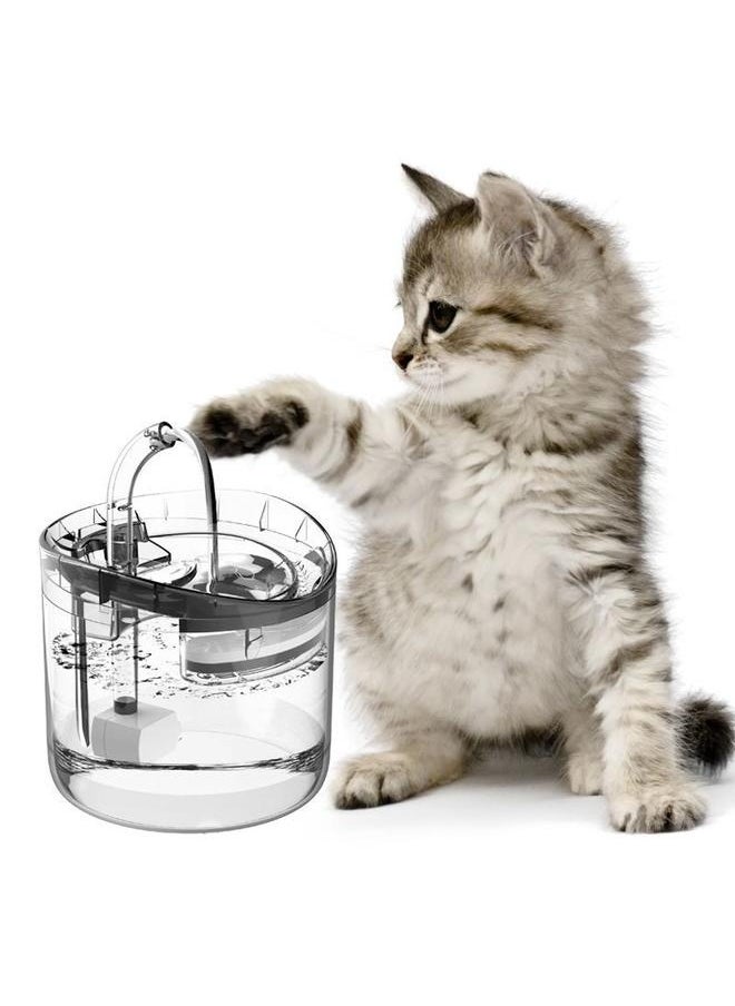 1.8L Automatic Cat Water Fountain Clear， Cats and Small Dogs with Triple Purification Filter Adapter Included and Ultra Quiet Low Voltage Water Pump Automatic Water Fountain