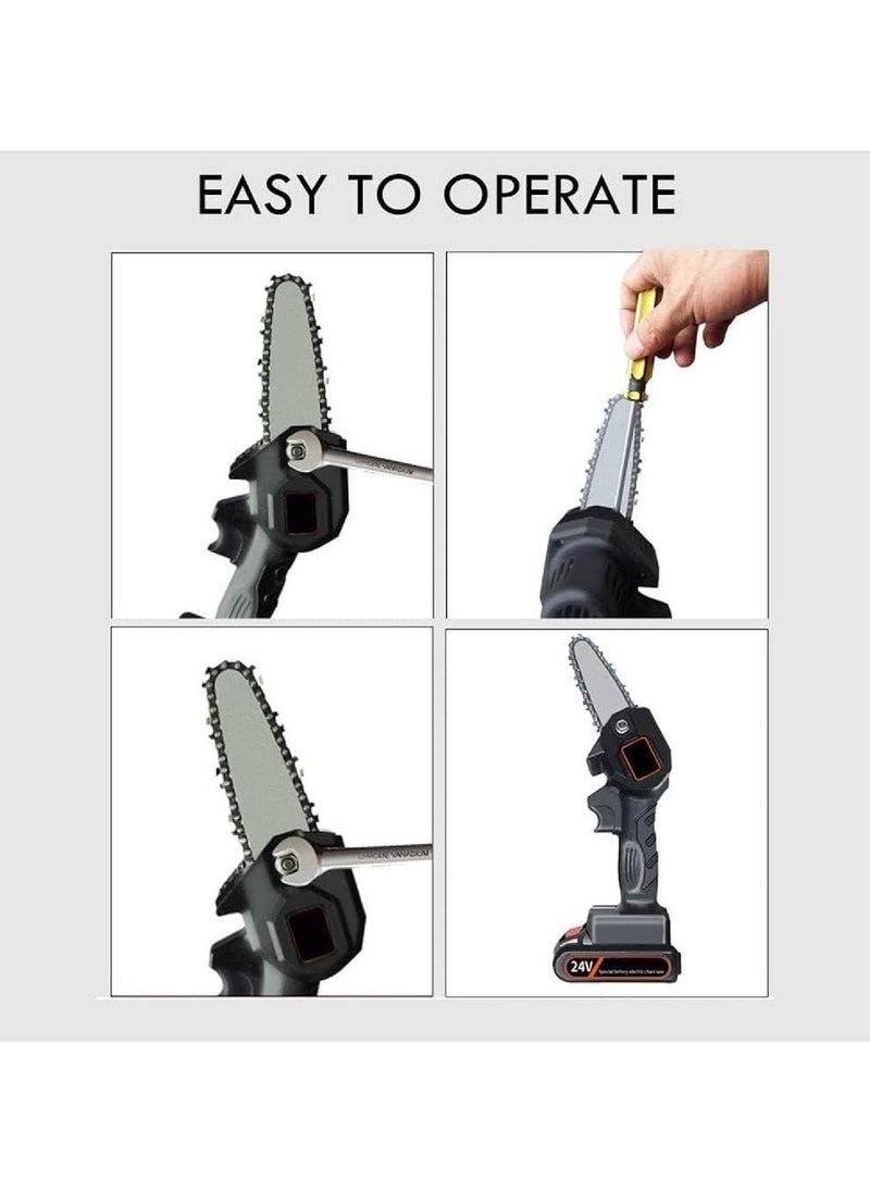 24V Portable Electric Pruning Saw, Mini One-Hand Saw Woodworking Electric Chain Saw Wood Cutter