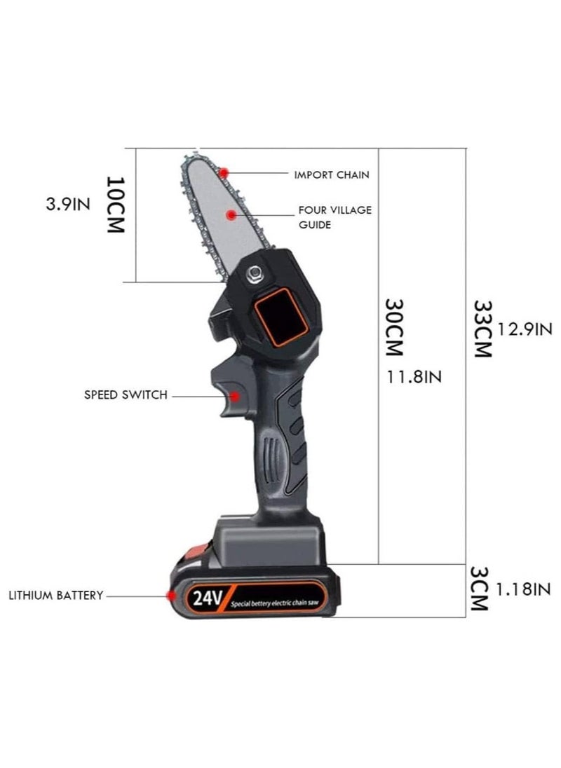 24V Portable Electric Pruning Saw, Mini One-Hand Saw Woodworking Electric Chain Saw Wood Cutter