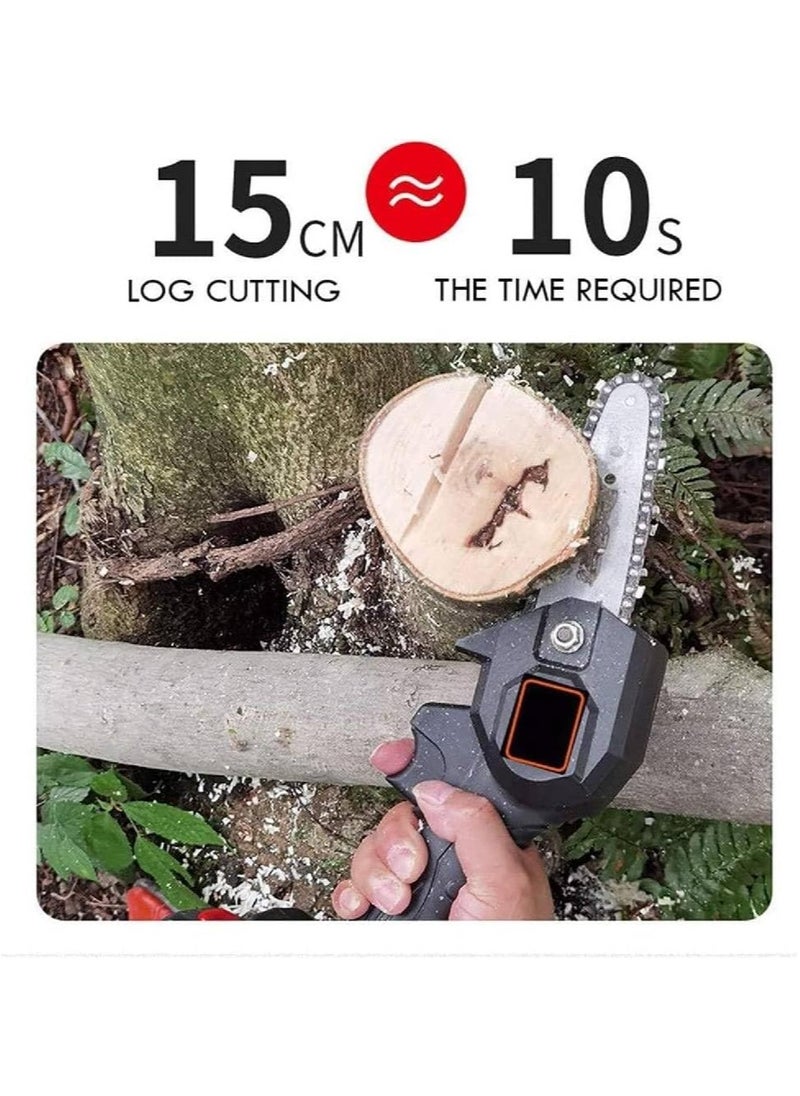 24V Portable Electric Pruning Saw, Mini One-Hand Saw Woodworking Electric Chain Saw Wood Cutter