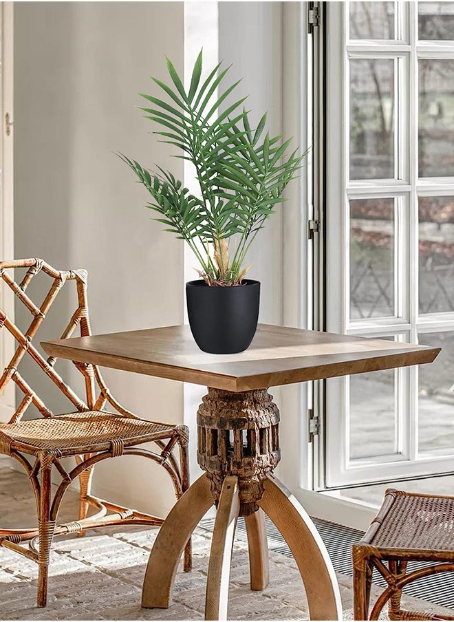 2 Pack Fake Plant with Pot 35cm Desk Plant Artificial Potted Plant in Matte Black Pot Greenery Aesthetic House Plants for Home Decor Indoor Bathroom Table Shelf Desk Office Decoration